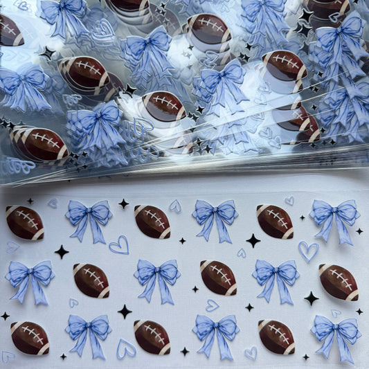 Footballs & Bows Cup Wrap #74