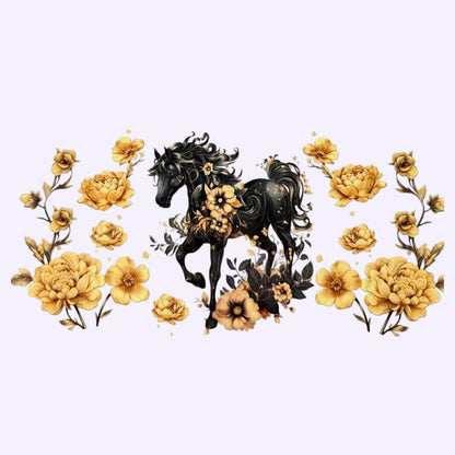 Horse with Golden Flowers
