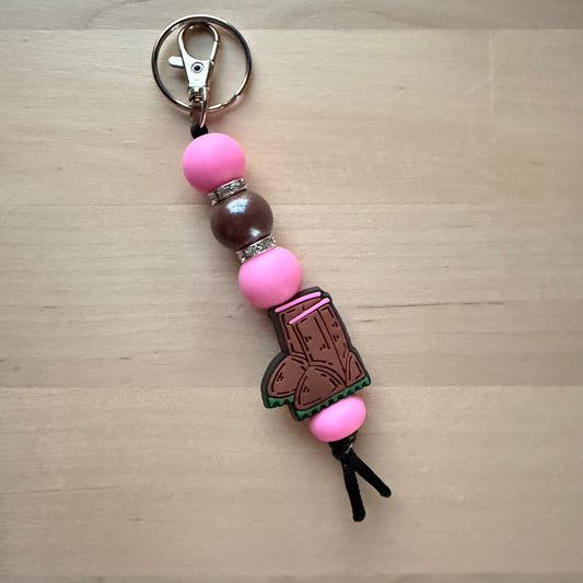 Pink Boot Keychain