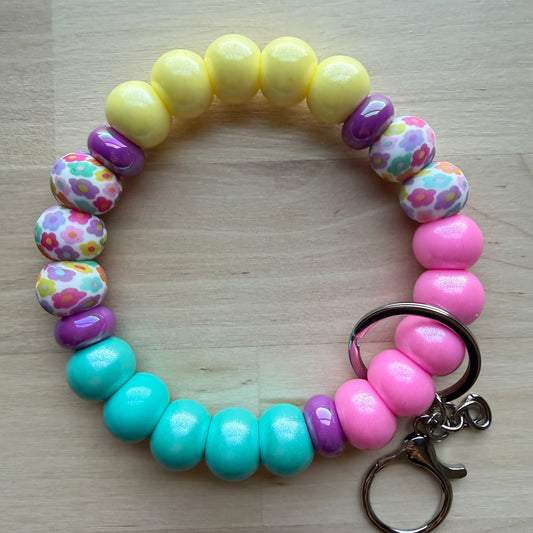Spring Flower Wristlet Keychain
