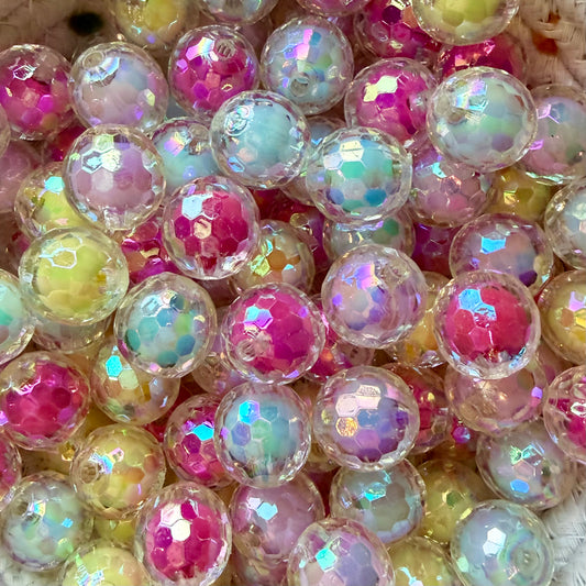 16mm Iridescent Rainbow Acrylic Bead Mix 20pk