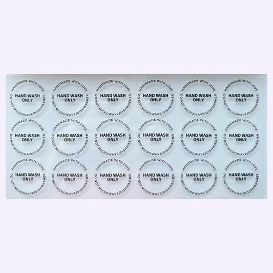 Hand Wash Only Decals