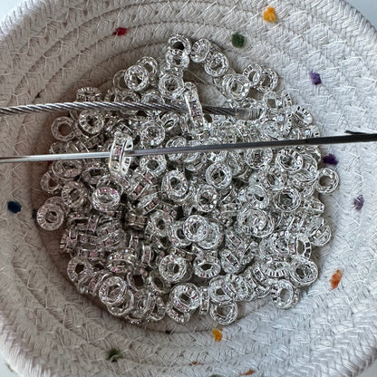 10mm Wide Hole Rhinestone Spacers