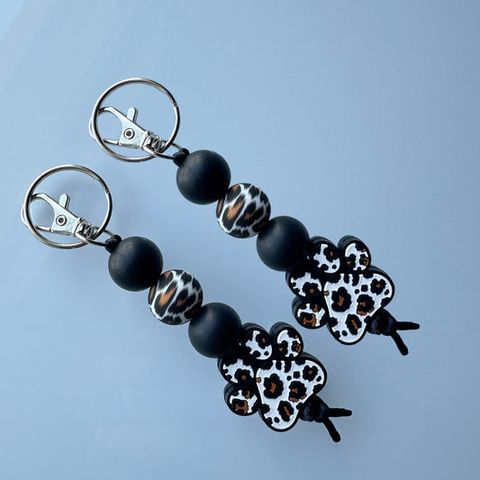 Leopard Paw Print Keychain