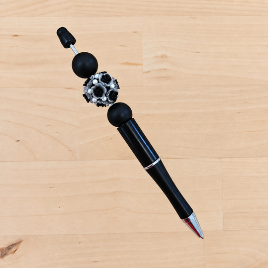 19mm Black 3D Flower 1pc