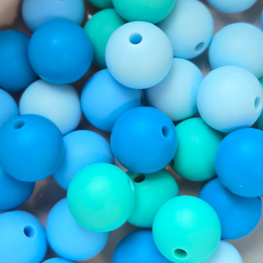 12mm Blue/Turquoise Mix 40PK