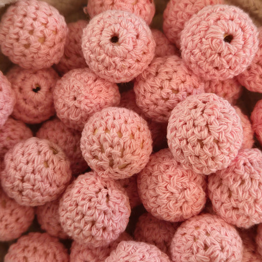 16mm Baby Pink Crochet over Wood
