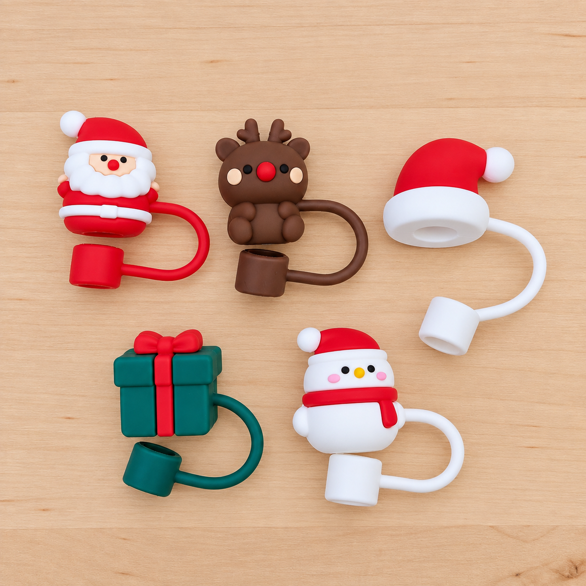Christmas Straw Topper 5pk