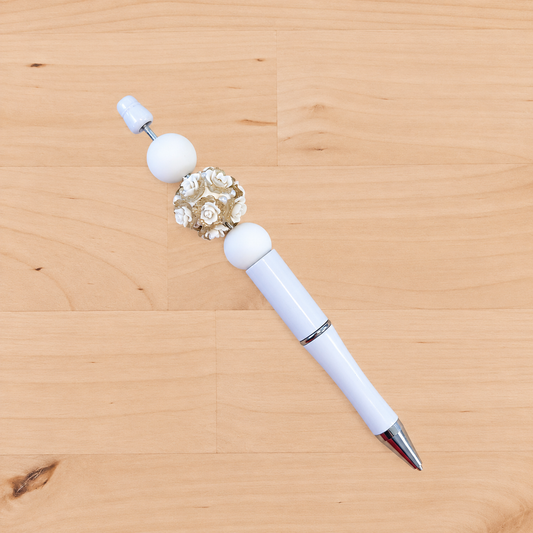 19mm White 3D Flower 1pc